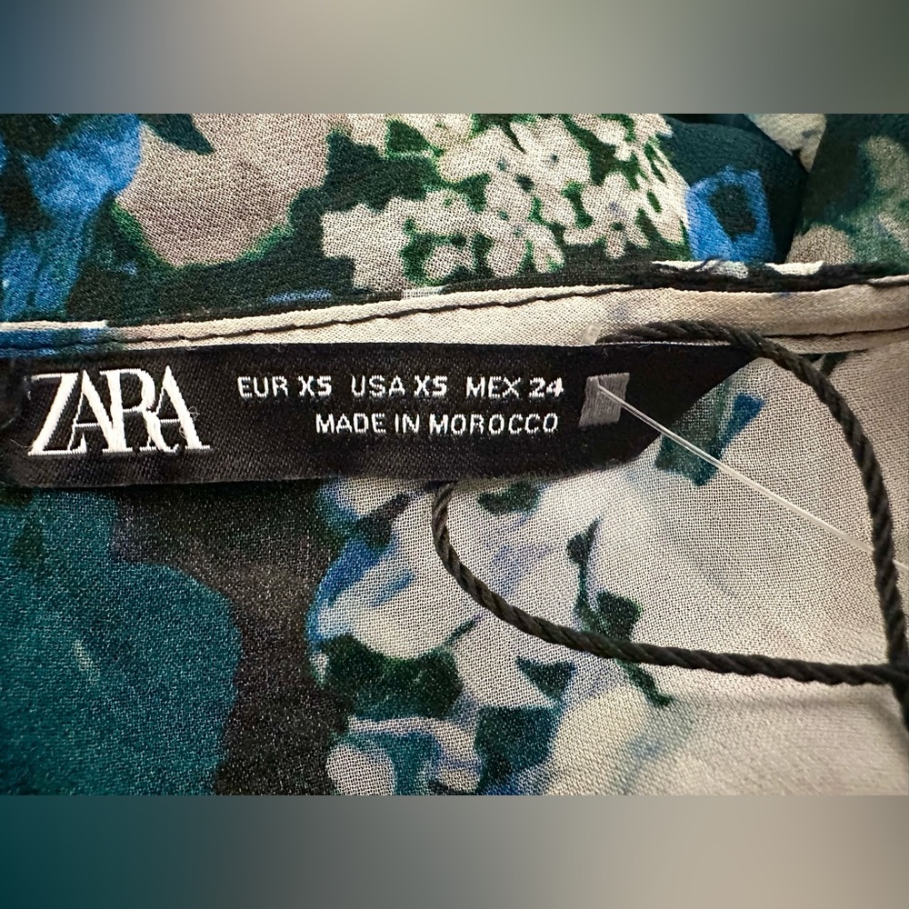 NWT Zara Floral Long Sleeve Mini dress - Picture 5 of 5